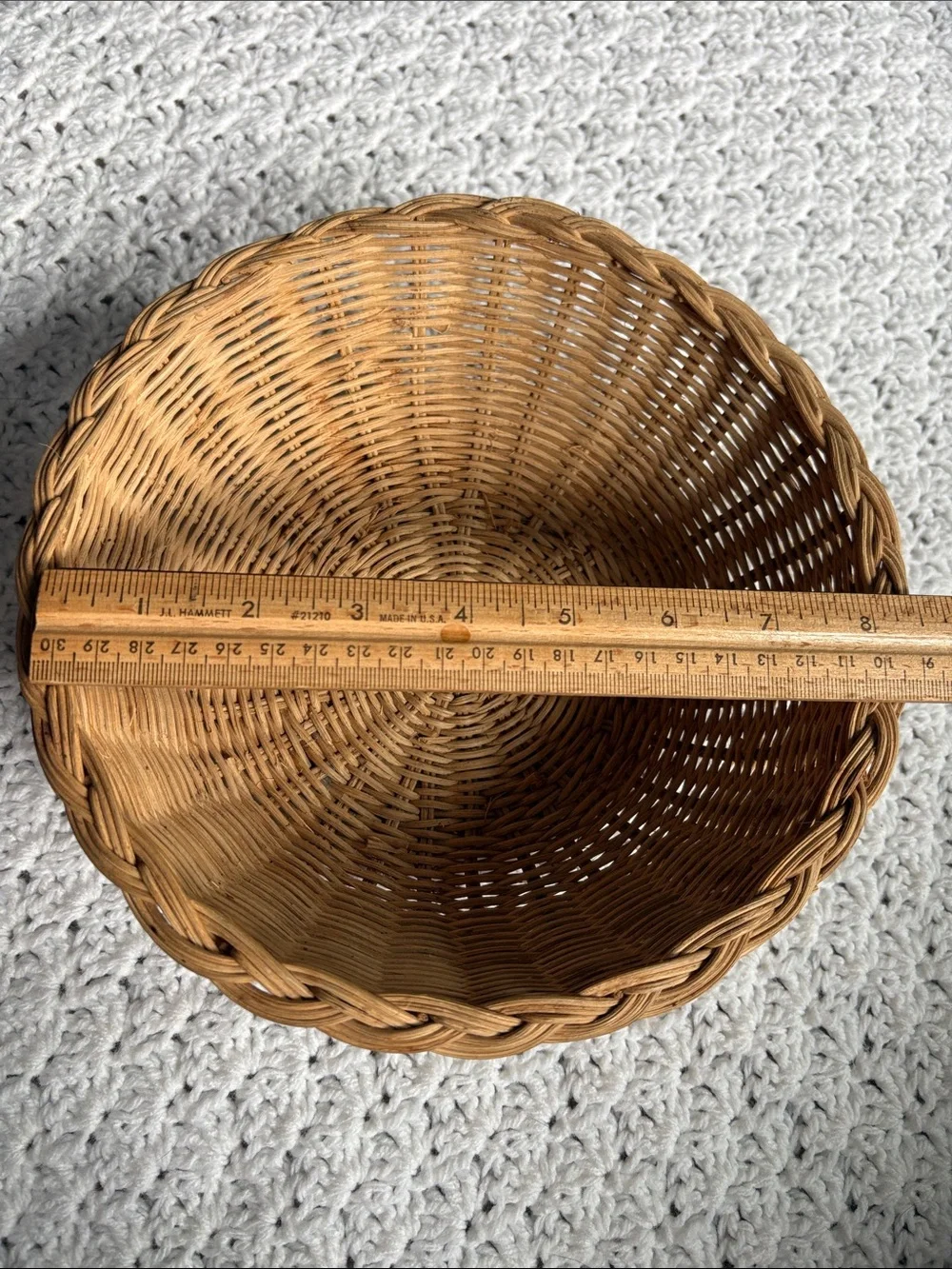 Vintage Boho Woven Round Wicker Natural Brown Decorative Basket Home Accents 3
